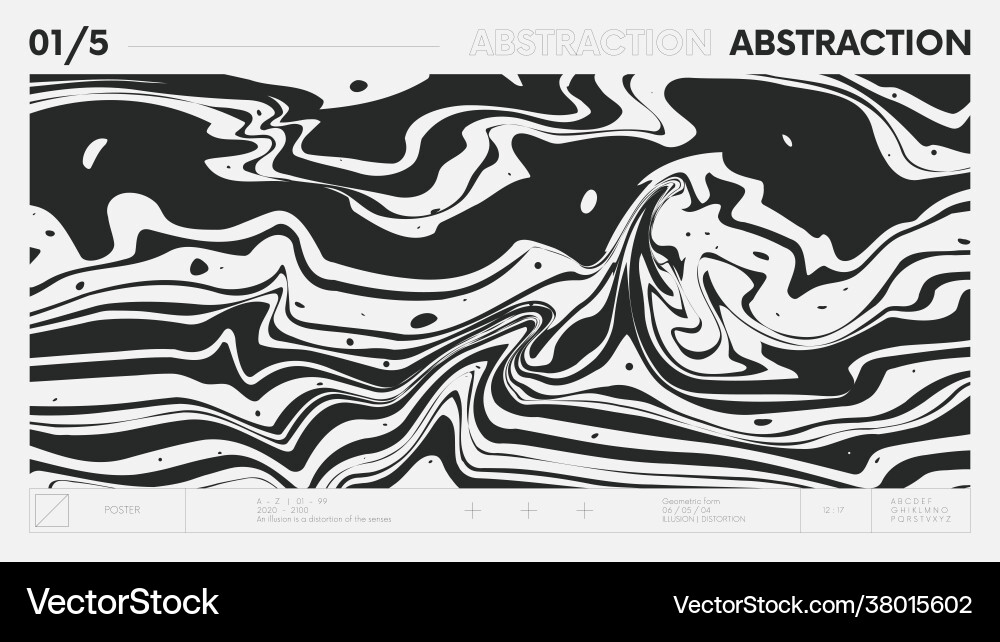 Abstrakt Marble Swirls - Monochrom Vektorbild