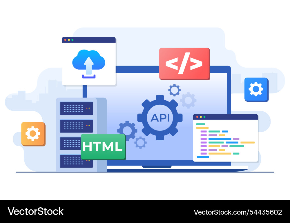Application programming interface concept api Application programming interface concept api vector image