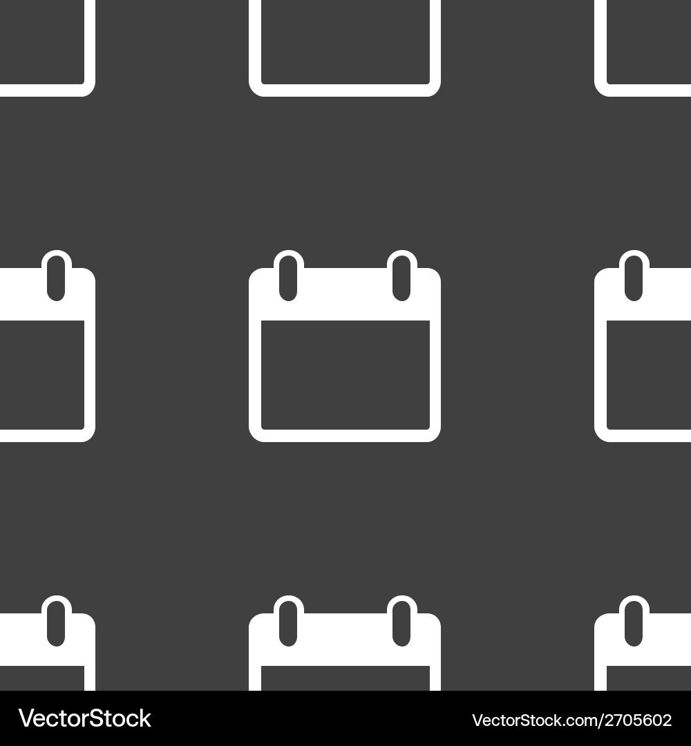 Calendar web icon flat design seamless pattern Vector Image