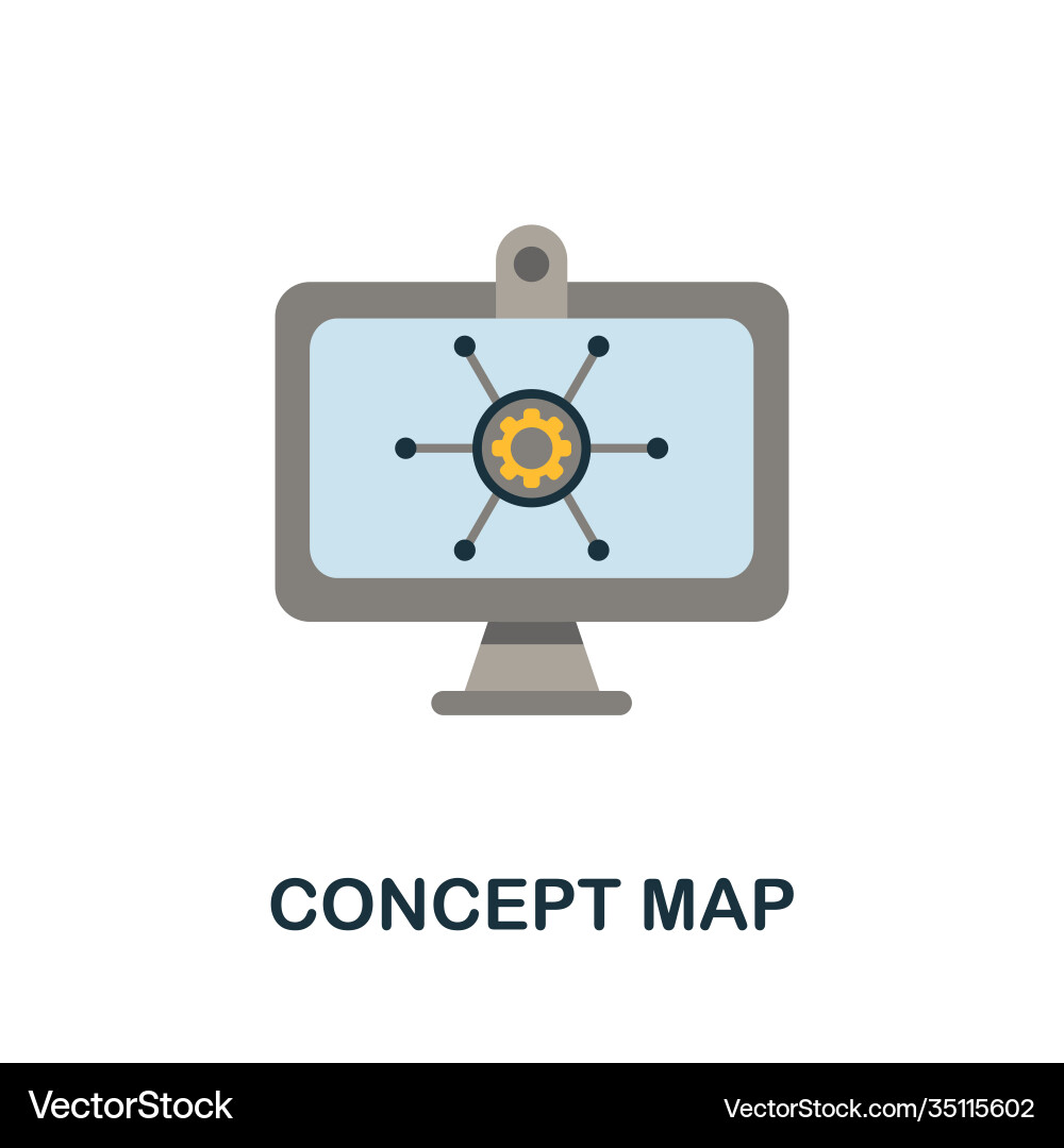 Concept map flat icon simple element from project Vector Image