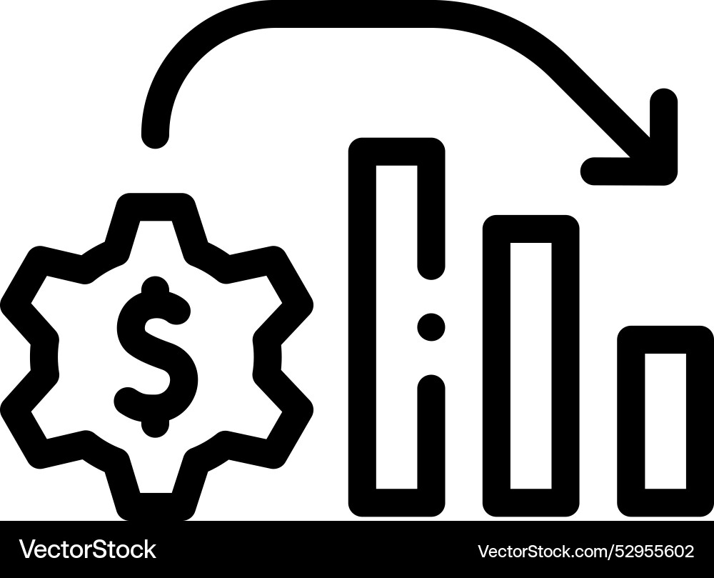 Deficit icon thin linear style design isolated Deficit icon thin linear style design isolated vector image