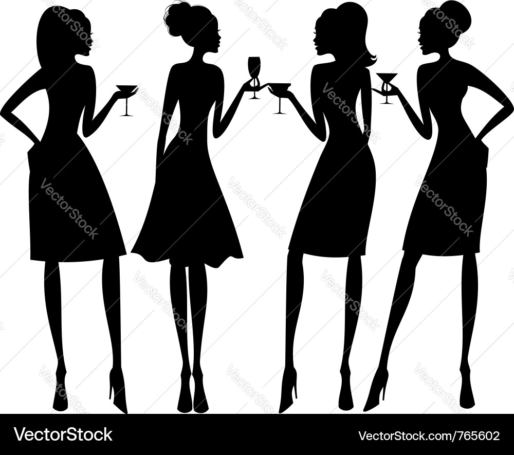 Elegant Women Cocktail Party vector image