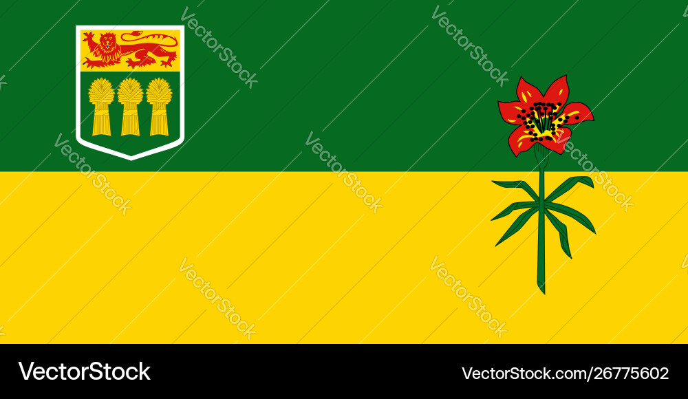 Flag saskatchewan province canada saskatoon Flag saskatchewan province canada saskatoon Vector Image