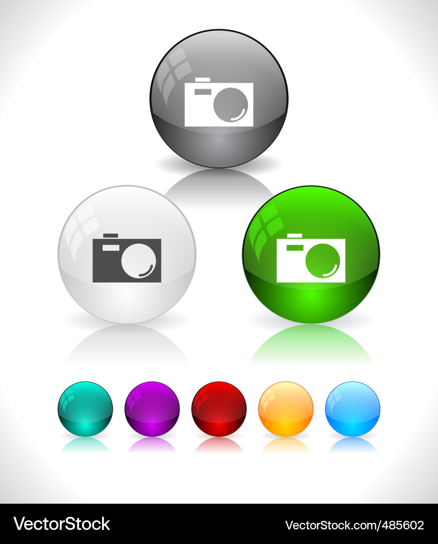 Glossy colorful abstract glass balls Vector Image