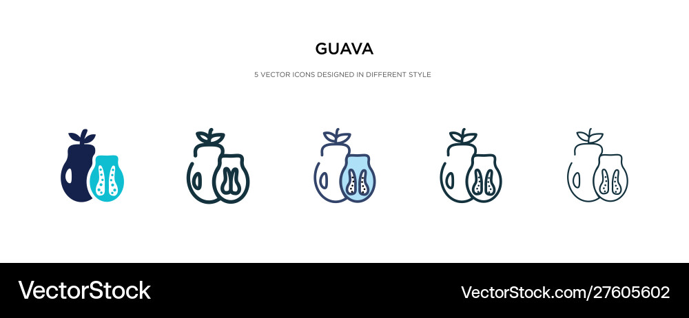 Guava icon in different style two colored Vector Image