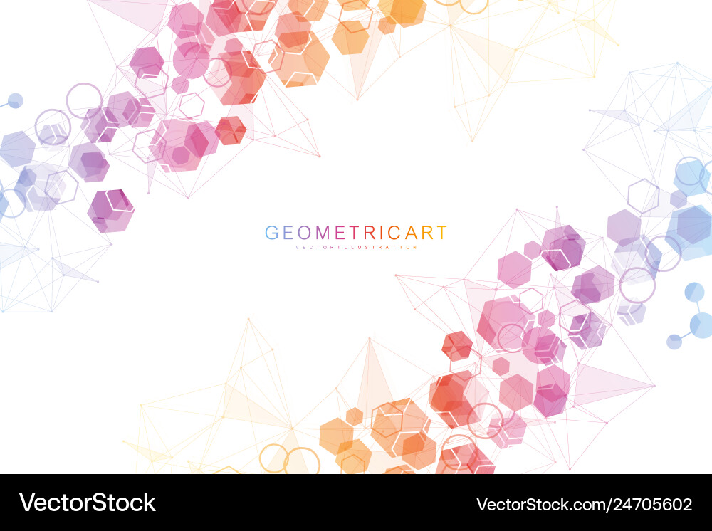 Hexagonal Data Network Vector Image