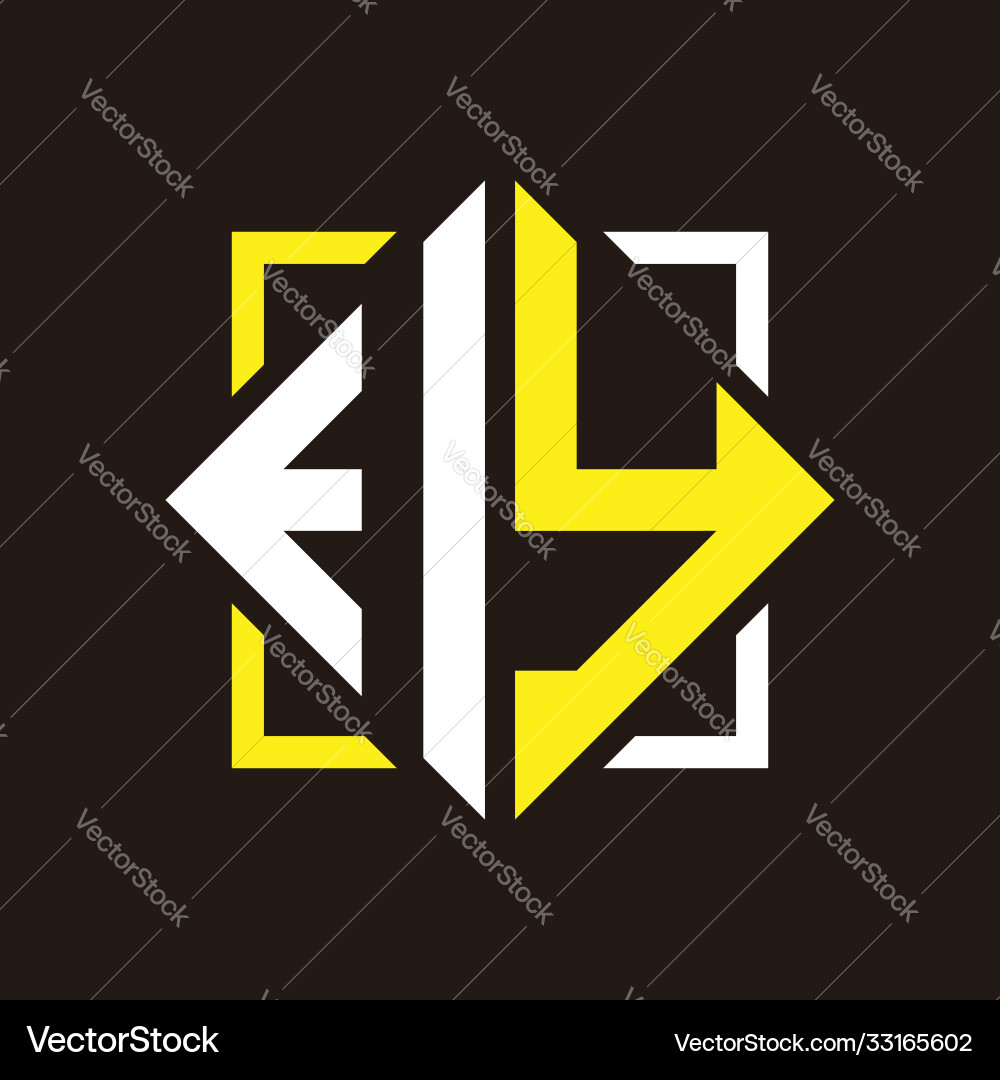 I y initials quadrangle monogram with square Vector Image