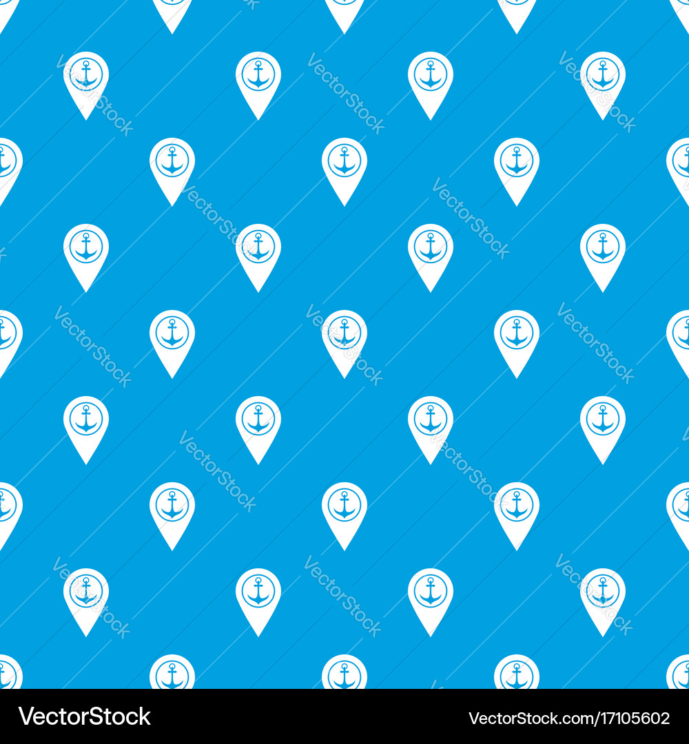 Map pointer with symbol anchor and sea port Vector Image