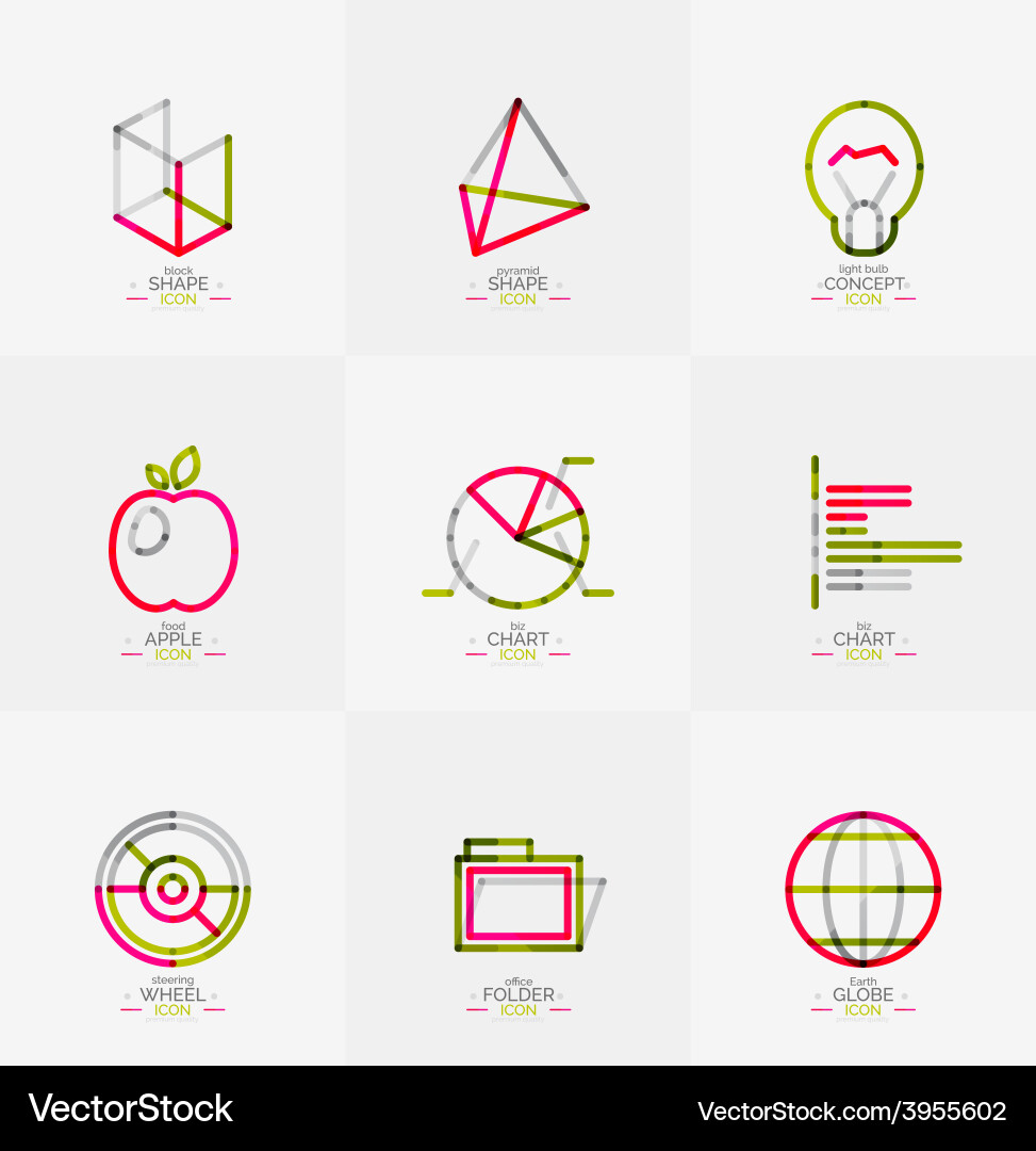 Minimal thin line design web icon set Vector Image