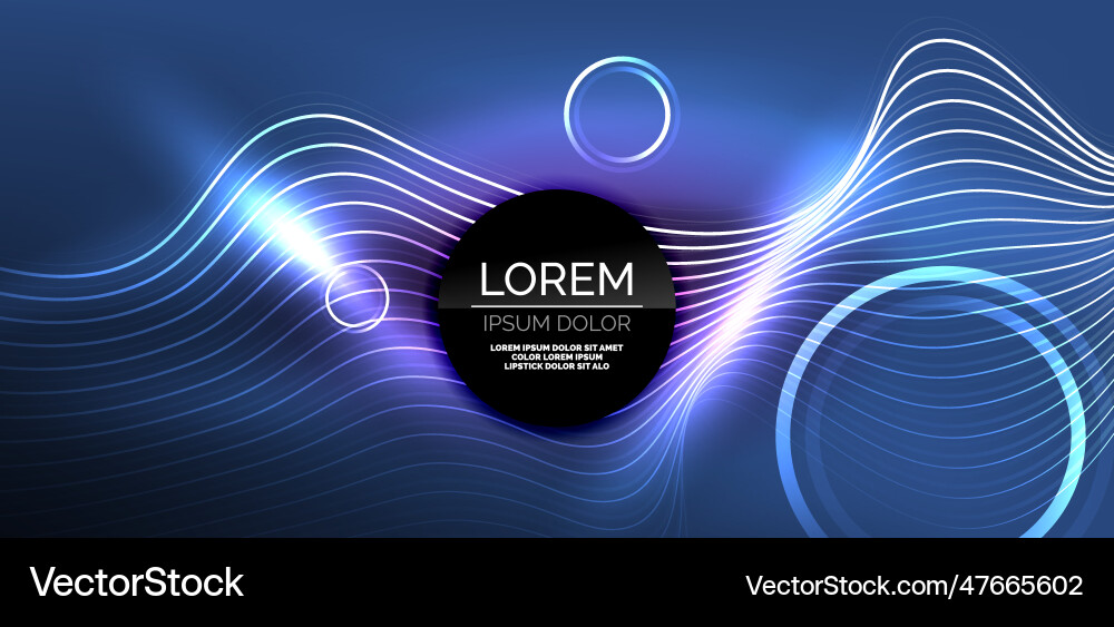 Neon lines and waves abstract background techno Vector Image