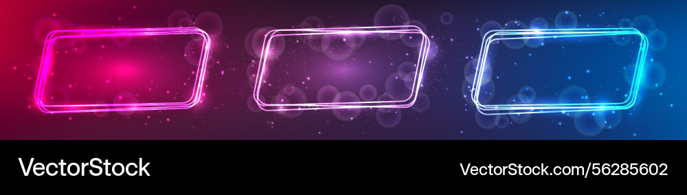 Neon rounded parallelogram frame with shining Neon rounded parallelogram frame with shining vector image
