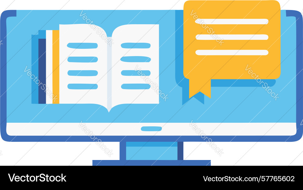 Online learning platform desktop icon design vector image