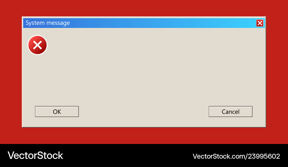 Operating System Error Window Vector Image