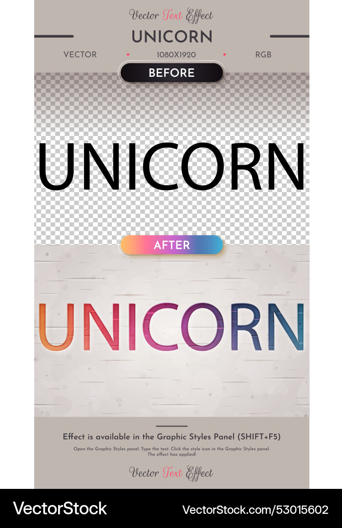 Origami Einhorn editierbarer Text Effekt Grafik Stil Origami Einhorn editierbarer Text Effekt Grafik Stil vektorbild