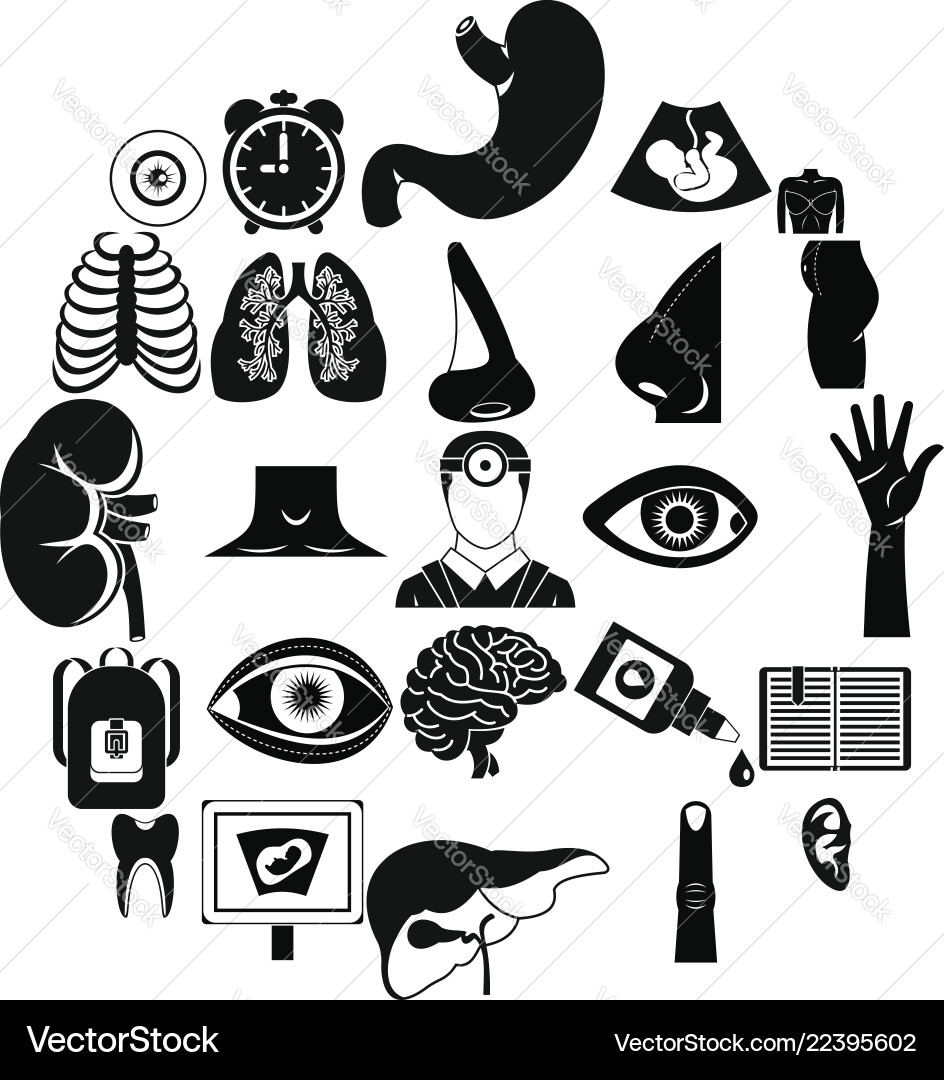 Scan icons set simple style Scan icons set simple style vector image