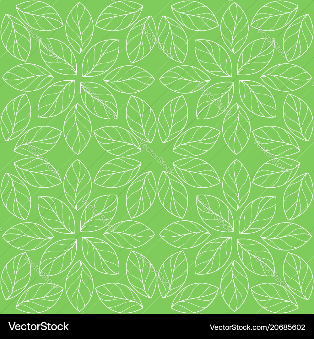 Seamless repeating linear leaves pattern Vector Image