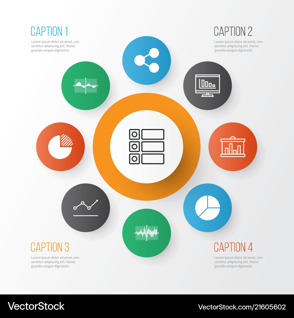 Set of graphs diagrams and statistics icons Vector Image