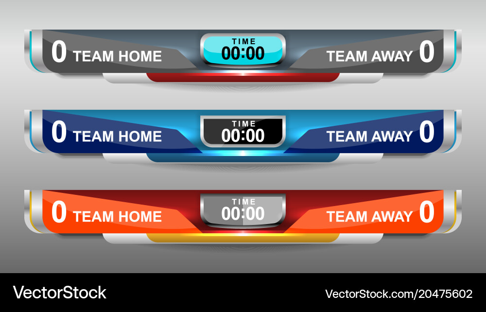 Soccer Scoreboard Elemente Vektorbild