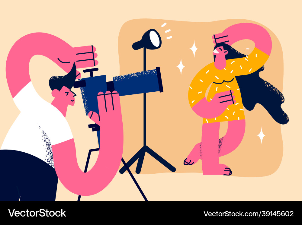 Taking part in photo session concept Taking part in photo session concept Vector Image
