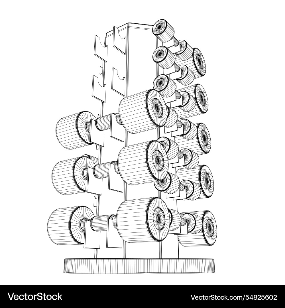 Wireframe of a set dumbbells different Wireframe of a set dumbbells different vector image