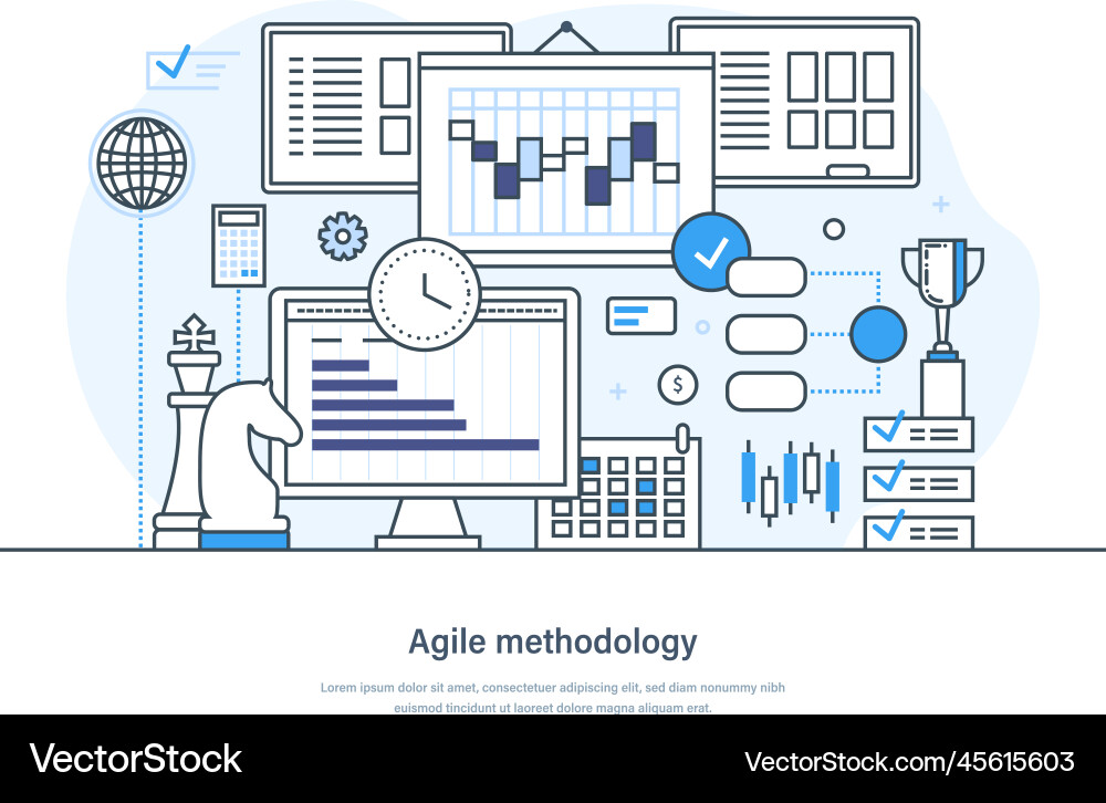 Agile Project Management & Software Development vector image