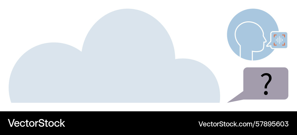 Cloud computing concept with voice recognition Vector Image