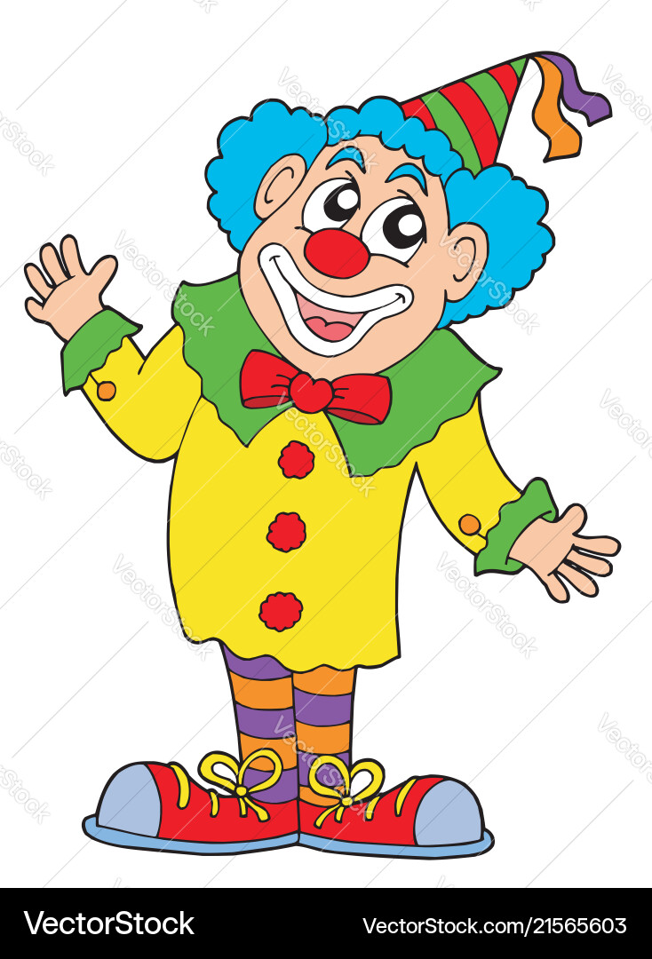 Colorful Clown Illustration Vector Image