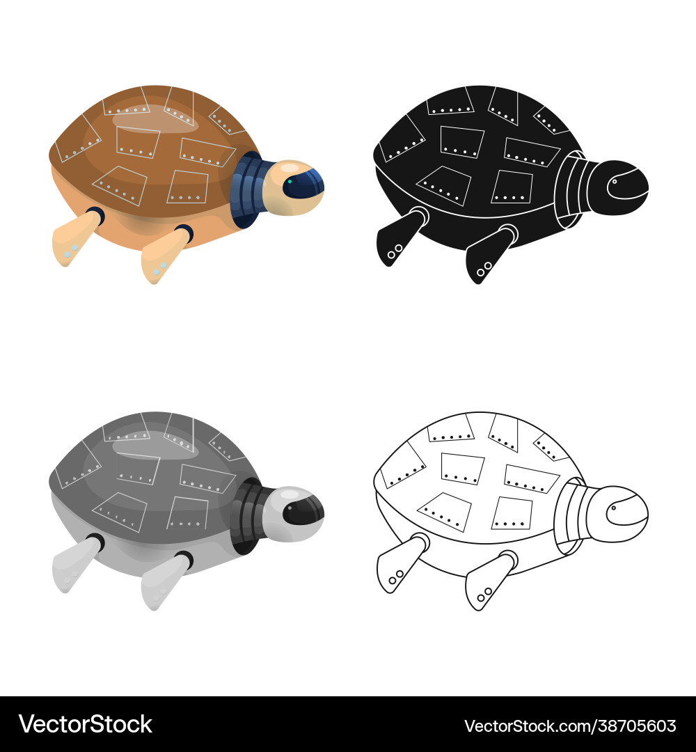 Design turtle and robotic icon set Vector Image