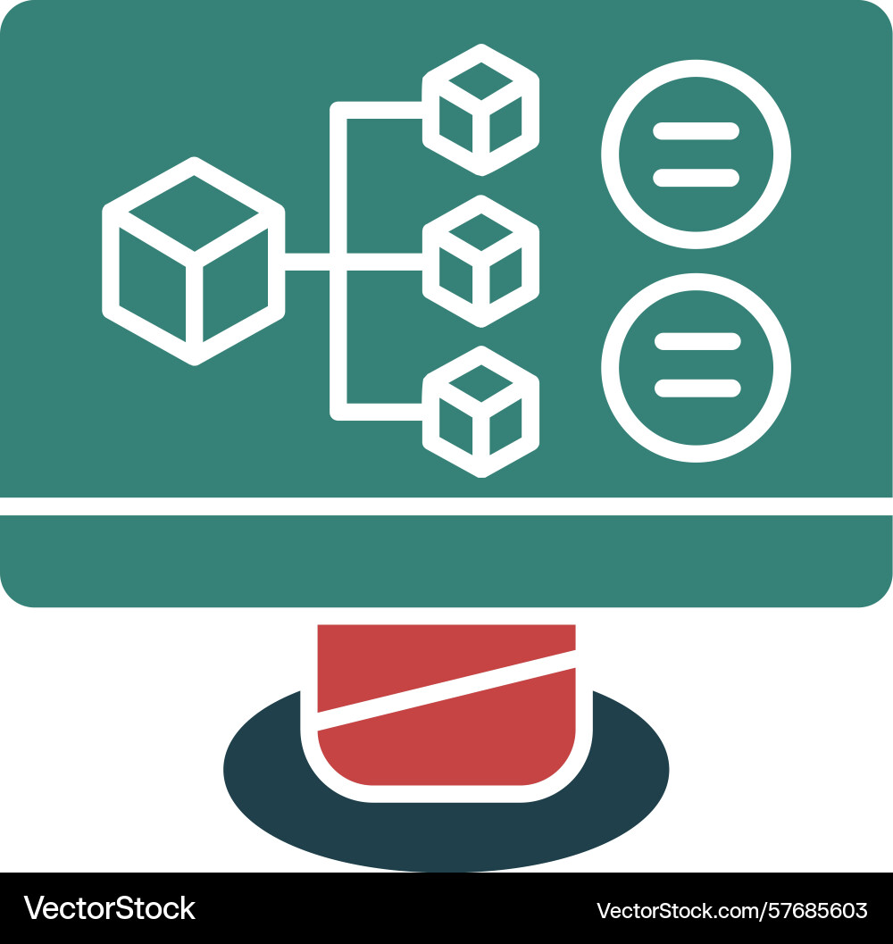 Distributed glyph multi color icon vector image