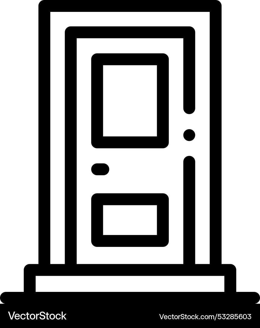 Door icon thin linear style design isolated Door icon thin linear style design isolated vector image