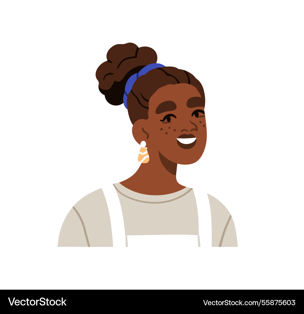Happy african-american girl avatar young black Happy african-american girl avatar young black vector image