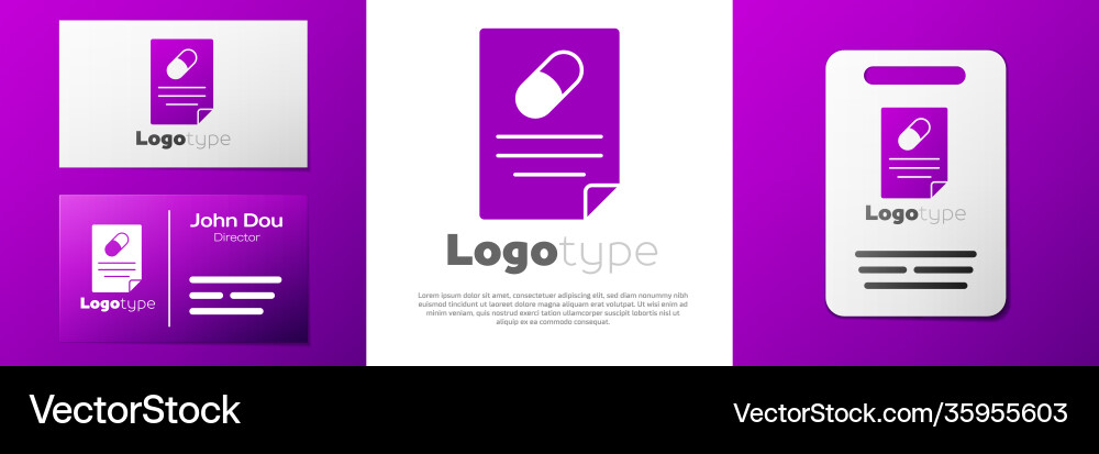 Logotype medical prescription icon isolated Vector Image