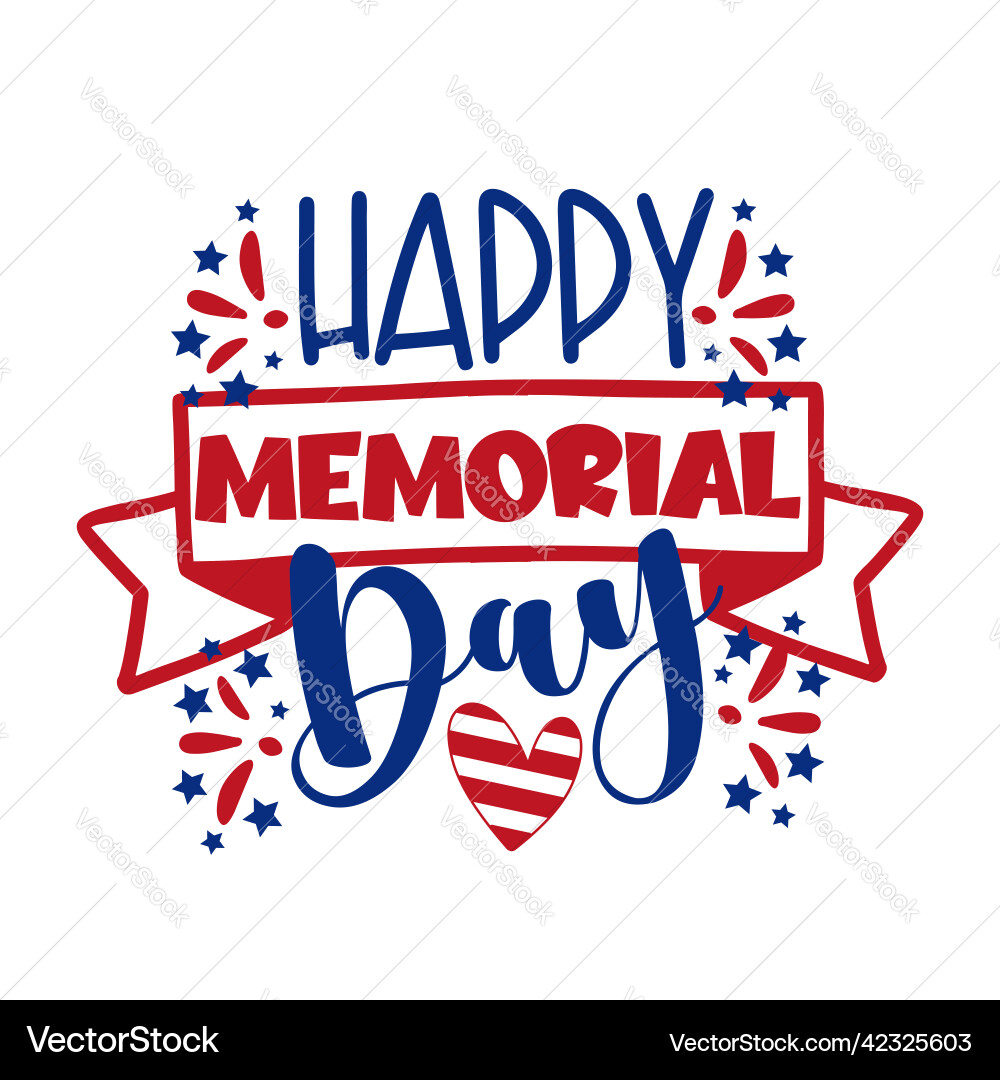 Memorial Day Typography Greeting Vector Image