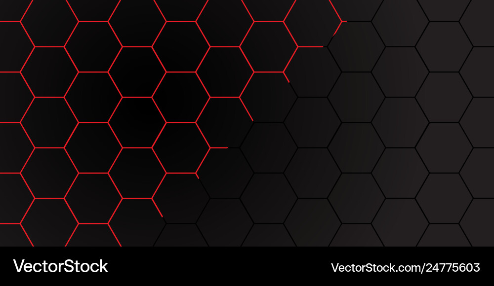 Red Mesh Hexagon Pattern vector image
