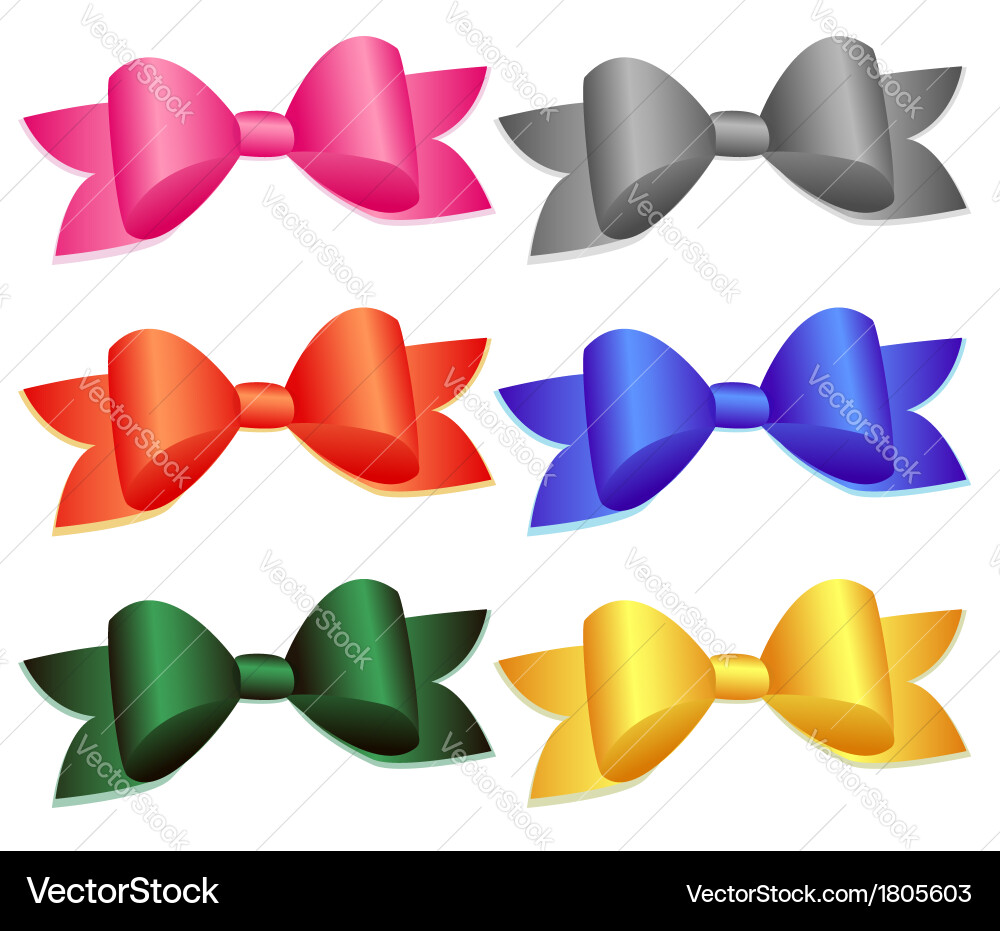 Set of colorful bows Vector Image
