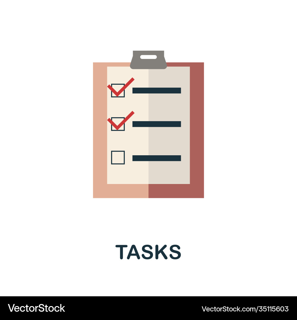 Tasks flat icon simple element from project Vector Image