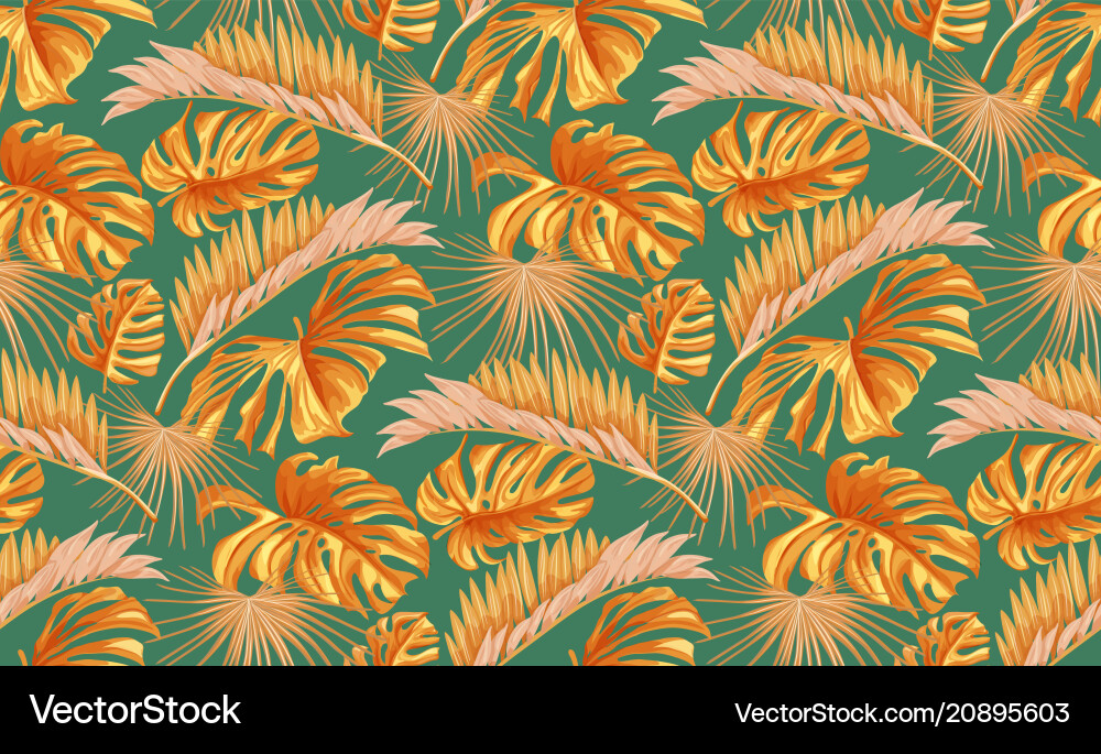 Tropical Leaf Pattern - Summer Vibes Vector Image