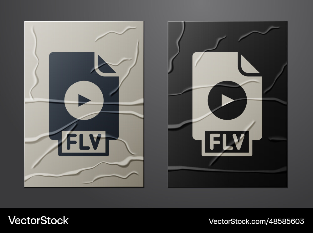 White flv file document video format Vector Image