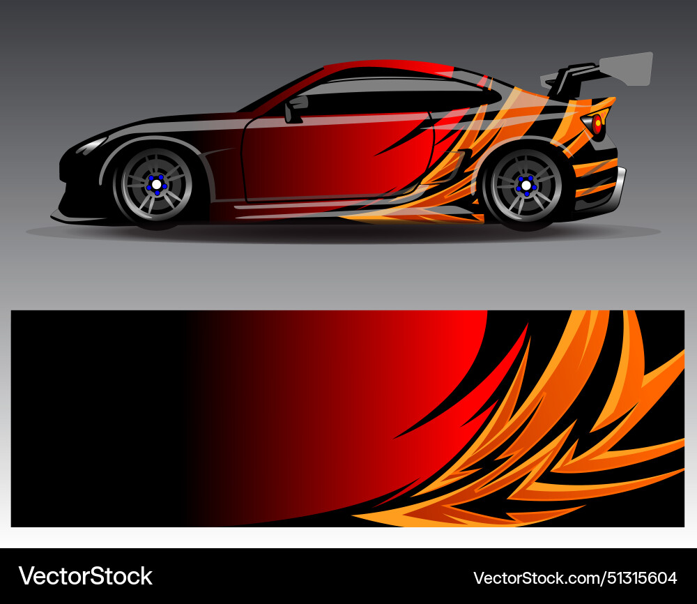 Abstract Racing Stripe Car Wrap vector image