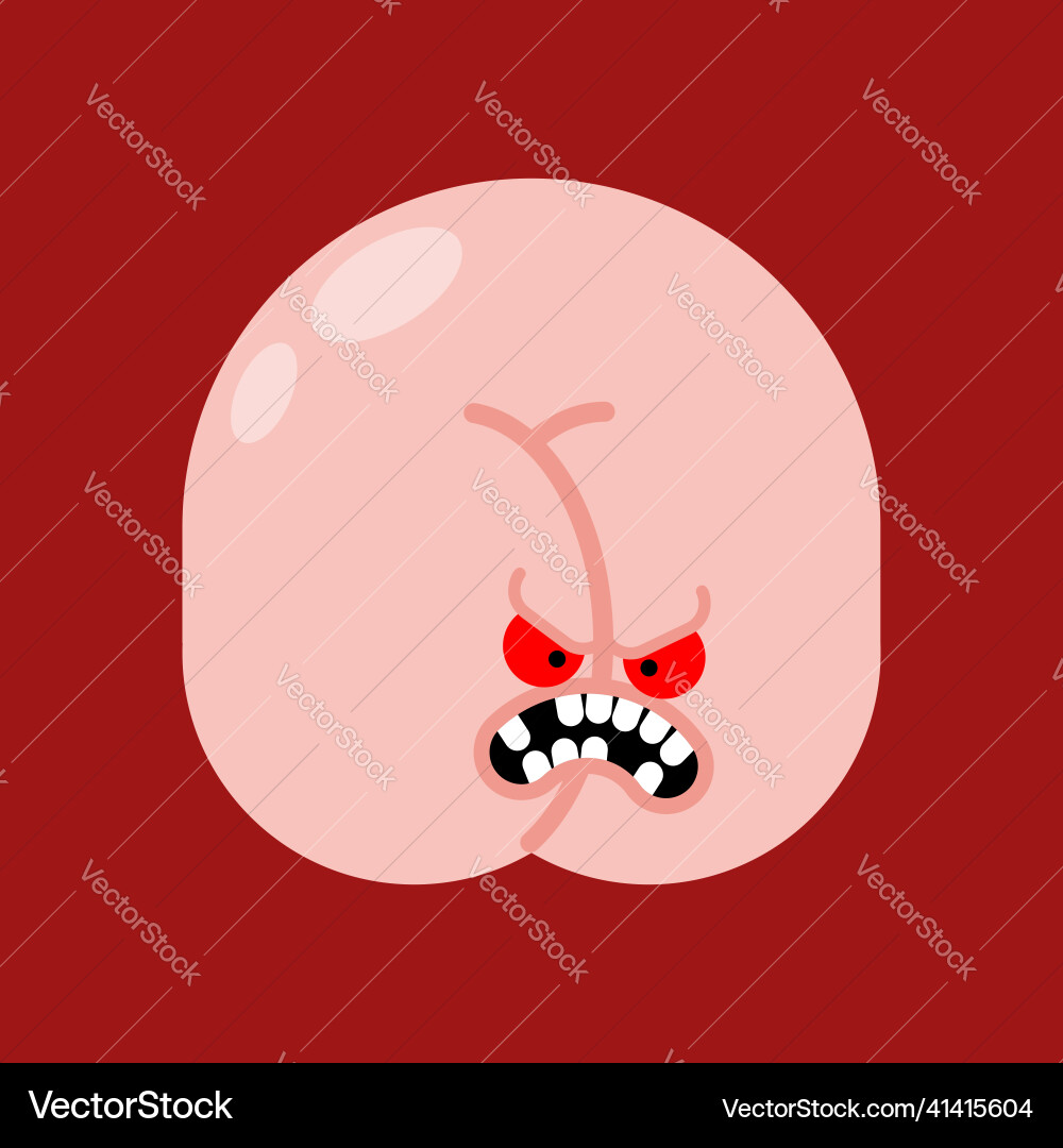 Angey ass isolated evil buttocks back part body Vector Image