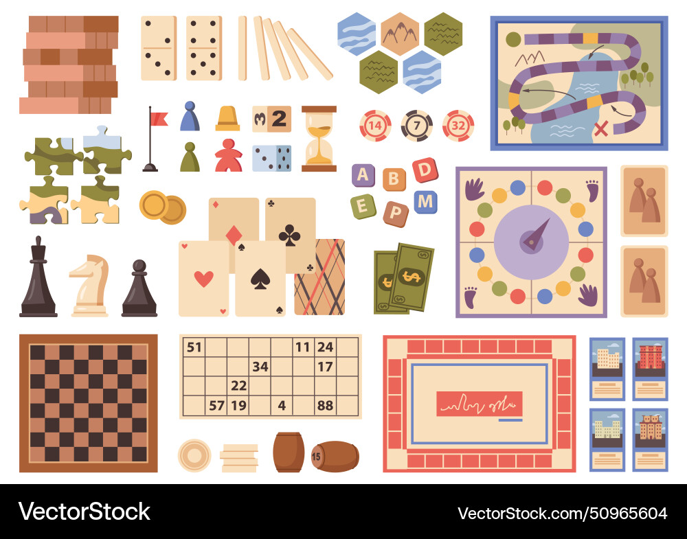 Board games chips and fields fake money Board games chips and fields fake money vector image