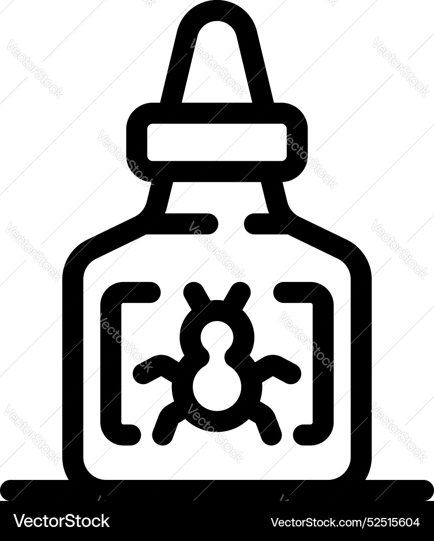 Bottle containing bug showing software testing vector image