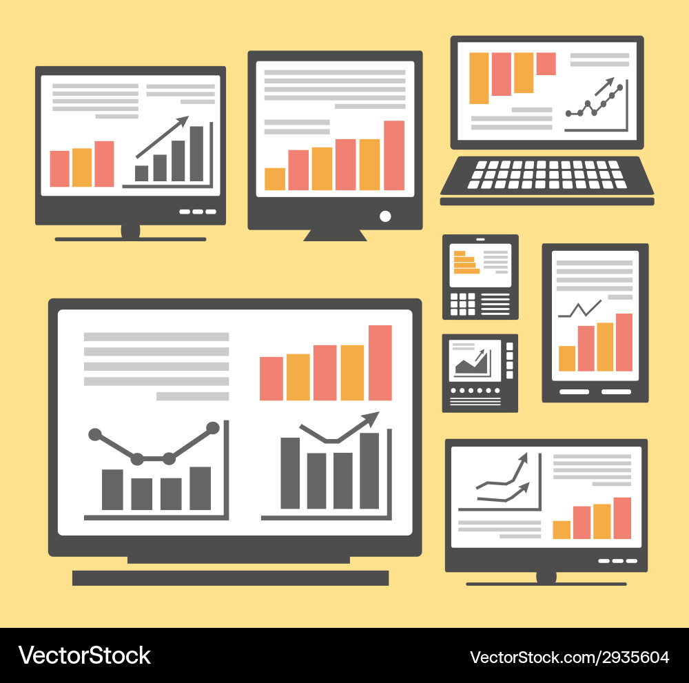 Collection of Computer Icons Vector Image