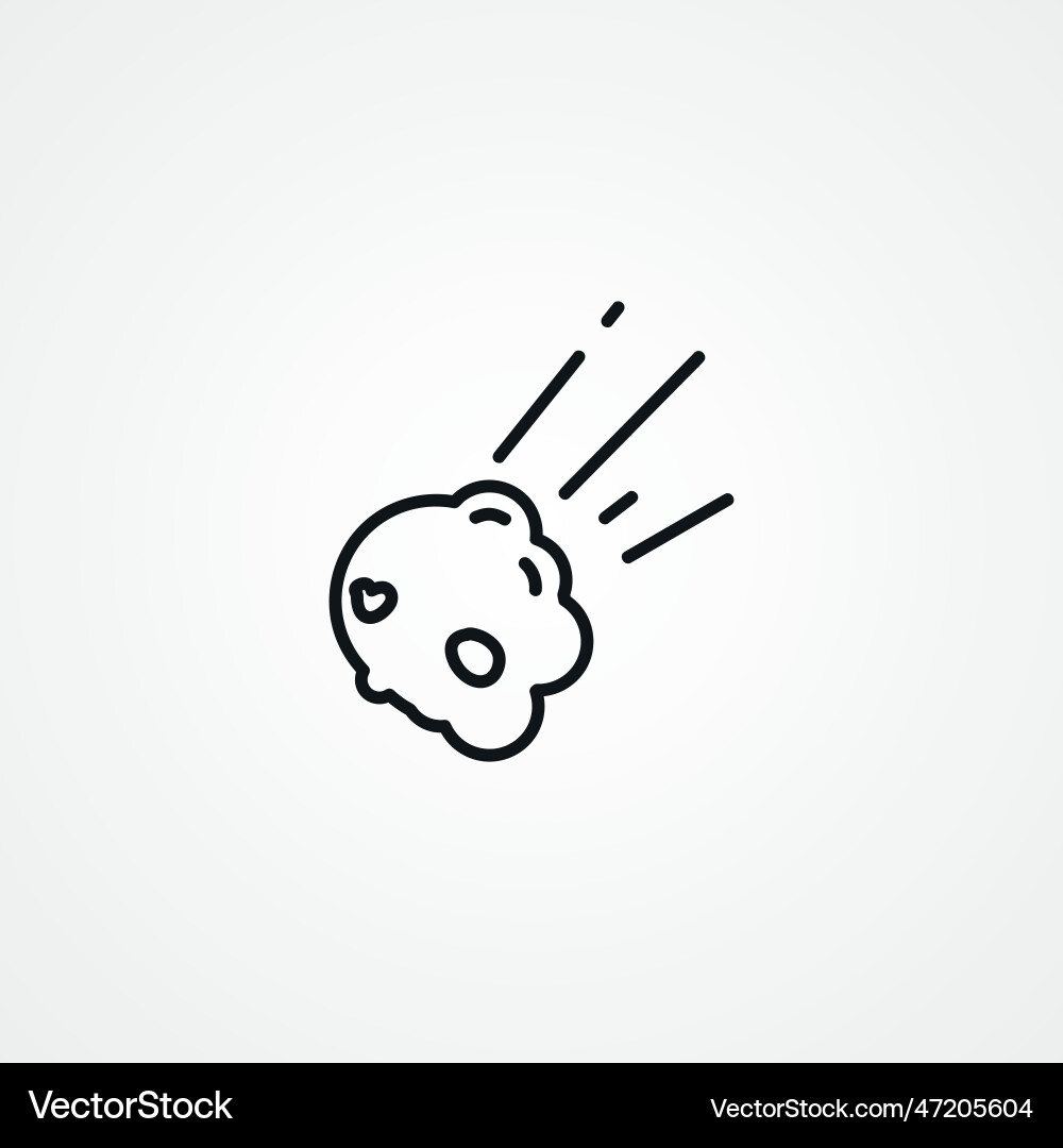 Comet line icon asteroid web linear Vector Image