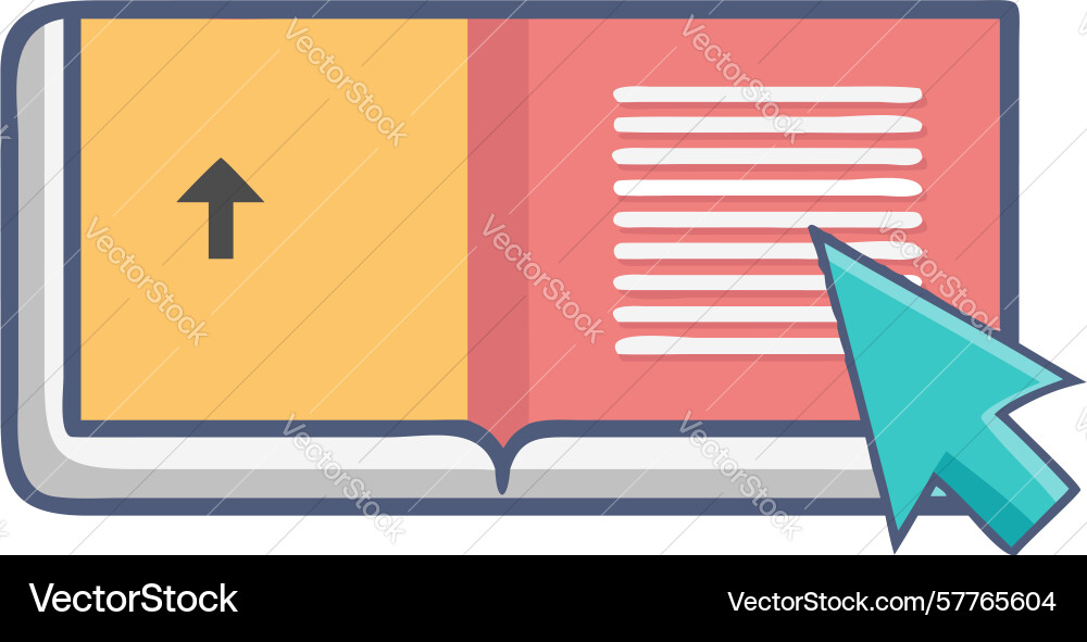 Digital book upload and reading icon design vector image