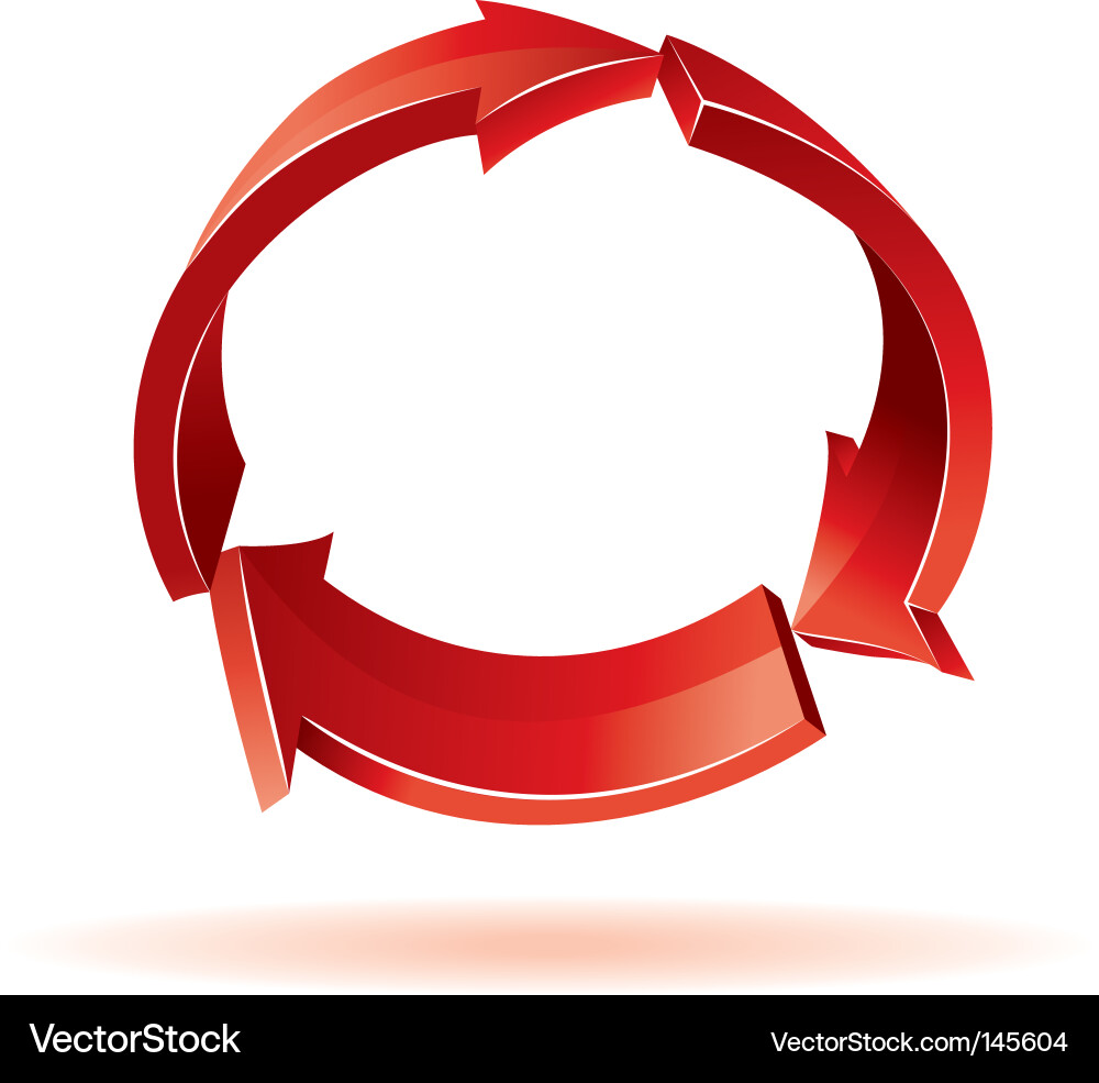 Dynamic Red Arrows 3D Vector Image