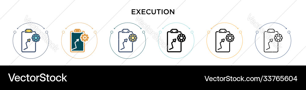 Execution icon in filled thin line outline Vector Image
