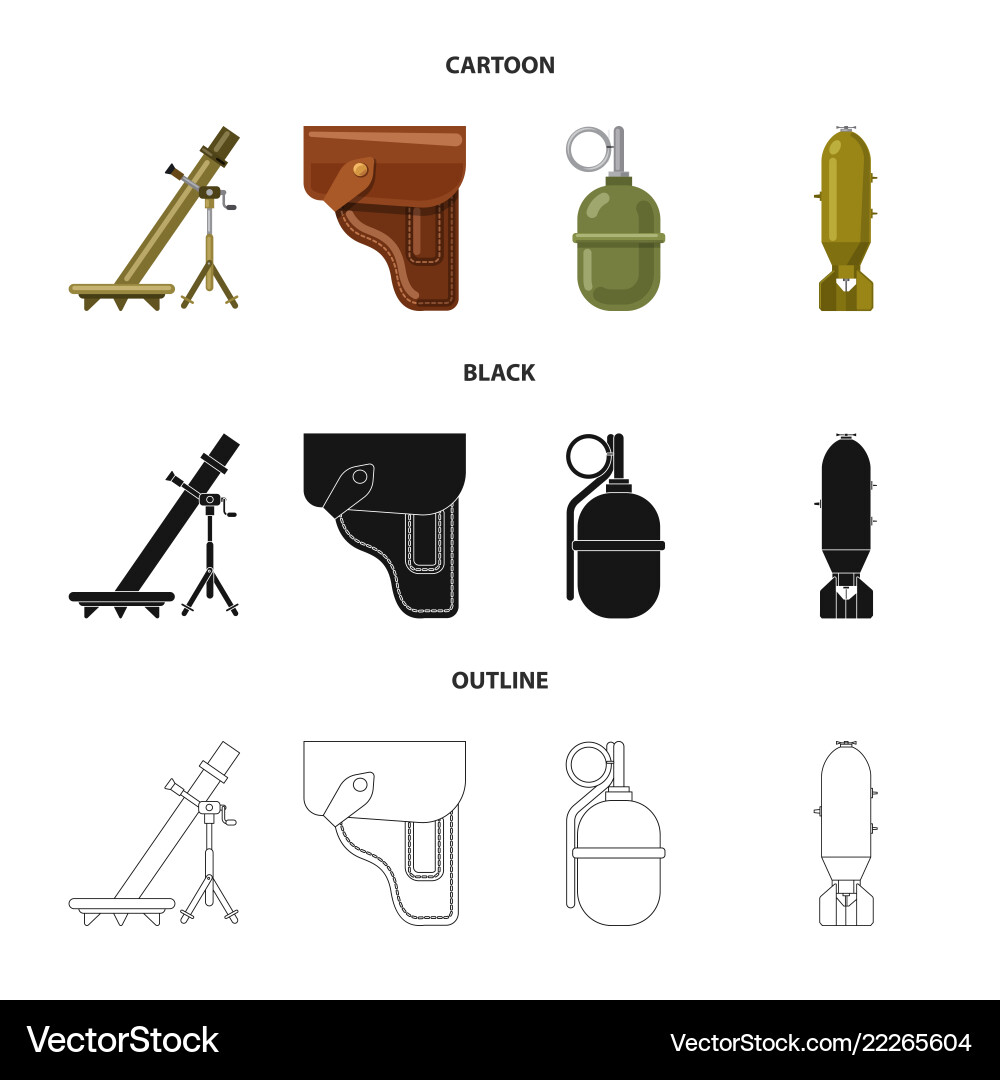 Isolated object of weapon and gun symbol Isolated object of weapon and gun symbol Vector Image