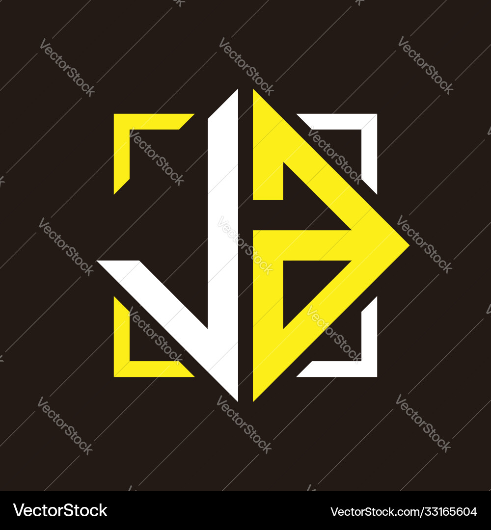 J a initials quadrangle monogram with square J a initials quadrangle monogram with square Vector Image