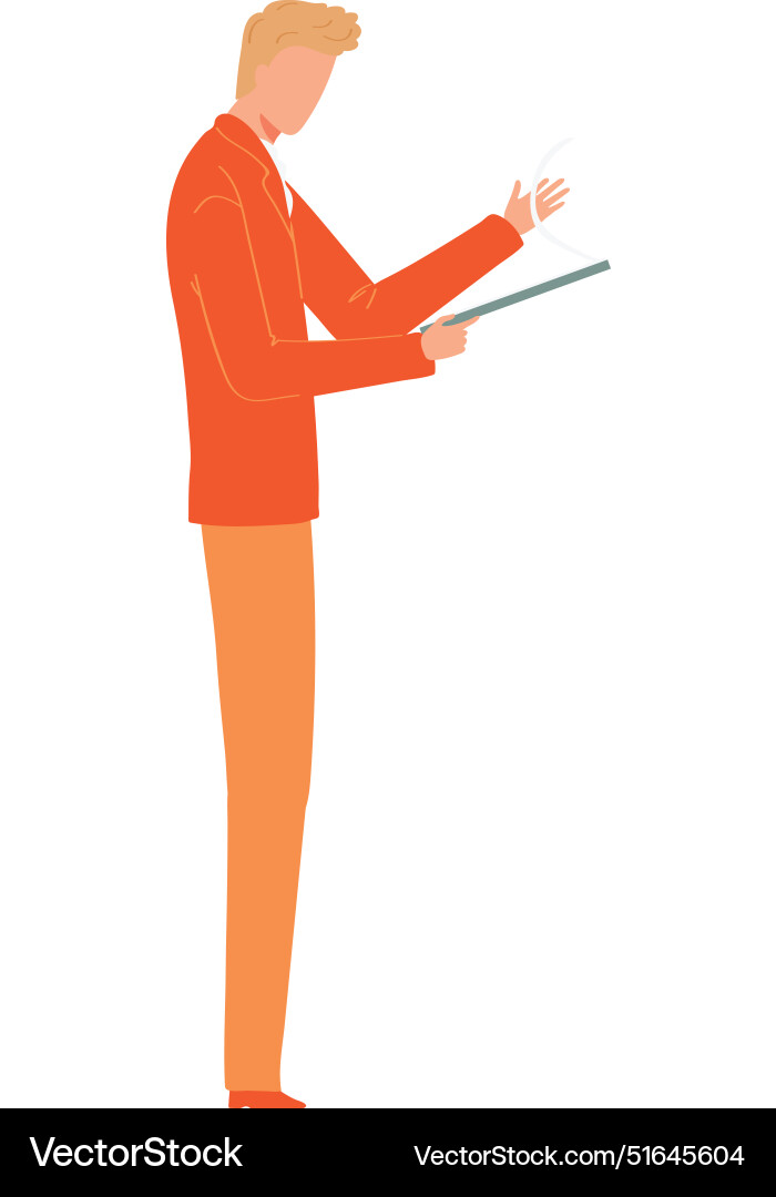 Man presenting empty board business presentation Man presenting empty board business presentation vector image